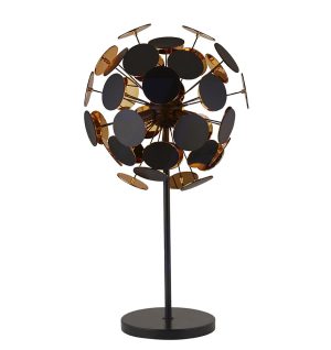 Searchlight 3070BG Discus 3 light table lamp in matt black & gold