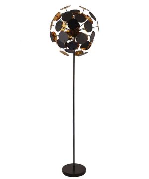 Searchlight 3079BG Discus 4 light floor standard lamp in matt black & gold