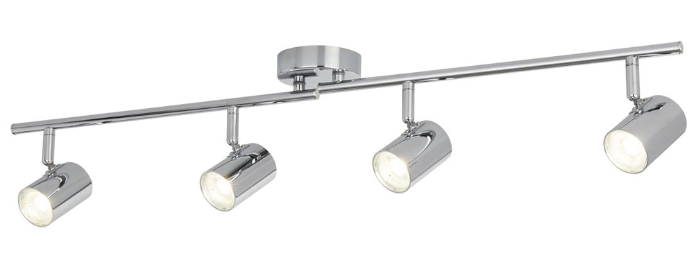 Rollo Polished Chrome 4 Light LED Ceiling Mounted Spotlight Bar