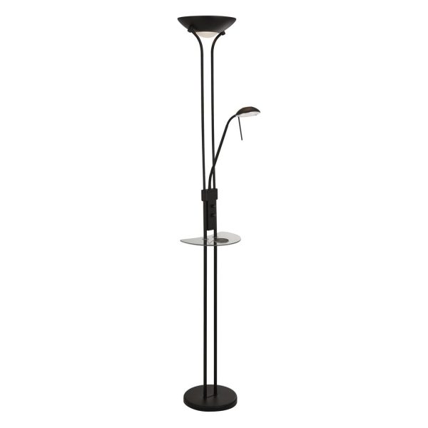 Wireless dimming LED mother and child floor lamp in matt black main image
