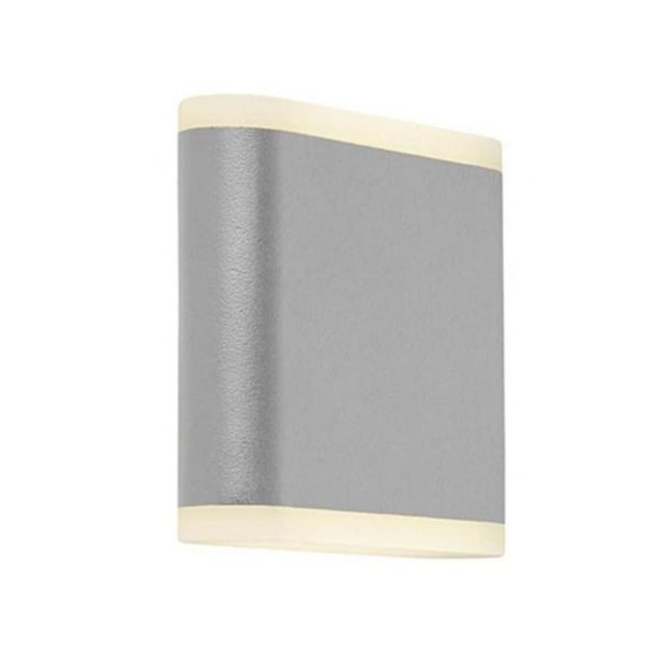 modern compact LED square outdoor wall up and down light in textured grey