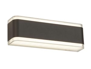 Searchlight 3671GY modern LED rectangular outside wall up & down light dark grey
