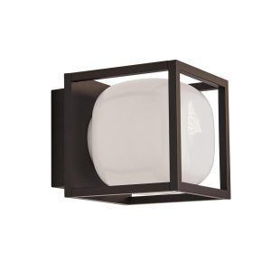 Athens cast aluminium LED outdoor wall light in matt black main image