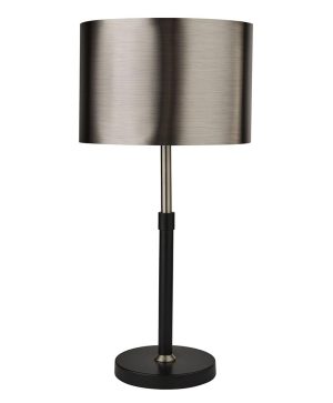Searchlight 3877BK modern black & chrome table lamp