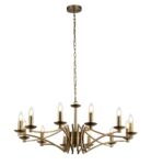 Ascot Large Geometric 12 Arm Chandelier Ceiling Light Antique Brass