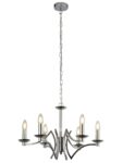 Ascot Geometric 6 Arm Chandelier Ceiling Light In Polished Chrome