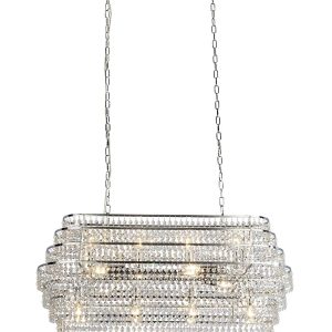 Searchlight 4512-12CC Rene crystal 12 light ceiling pendant in chrome full height