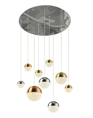 Searchlight 4519-9 Planets 9 light dimmable LED ceiling pendant full height