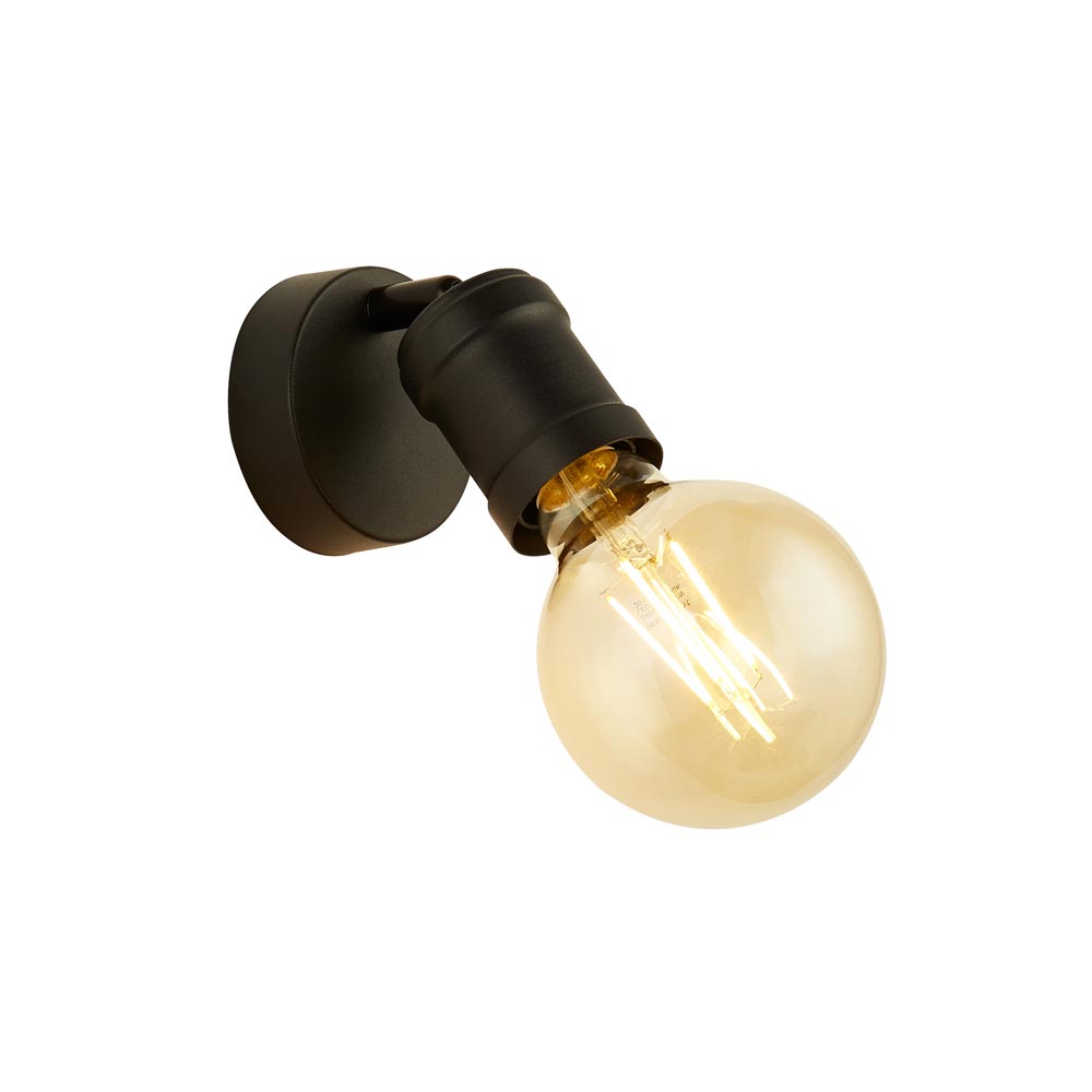 Dance Industrial Style 1 Lamp Bare Bulb Wall Light Matt Sand Black