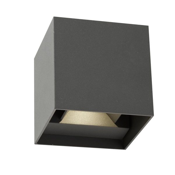 Arizona modern 2 LED outdoor wall up and down light in matt black