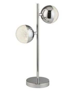 Marbles 2 light LED globe table lamp in polished chrome