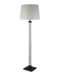 Pedestal 1 Light Glass Column Floor Lamp White Shade Matt Black