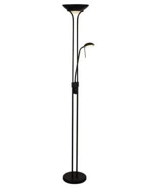 Mother and child LED floor lamp with dual dimmers in matt black