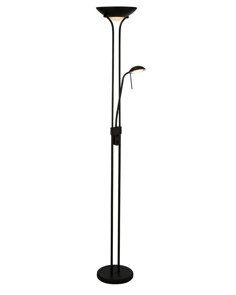 Mother & Child LED Floor Lamp Dual Dimmers Matt Black