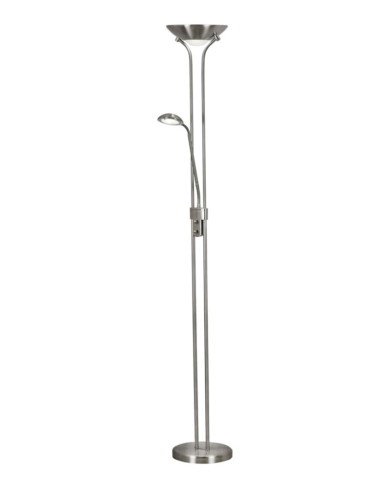 Mother & Child LED Floor Lamp Dual Dimmers Satin Silver