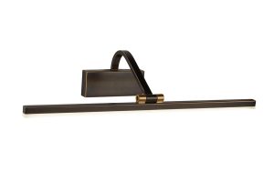 Slimline 51cm LED picture light in brushed black & gold