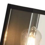 Bakerloo Matt Black 1 Light Outdoor Wall Box Lantern Clear Glass IP44
