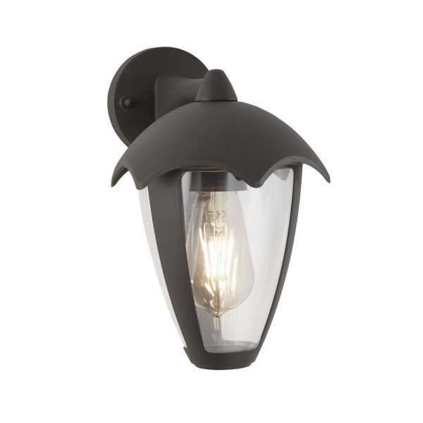Bluebell traditional outdoor wall lantern in graphite grey with acrylic shade main image