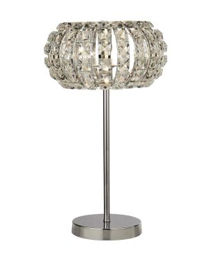 Marilyn 1 light crystal table lamp in polished chrome
