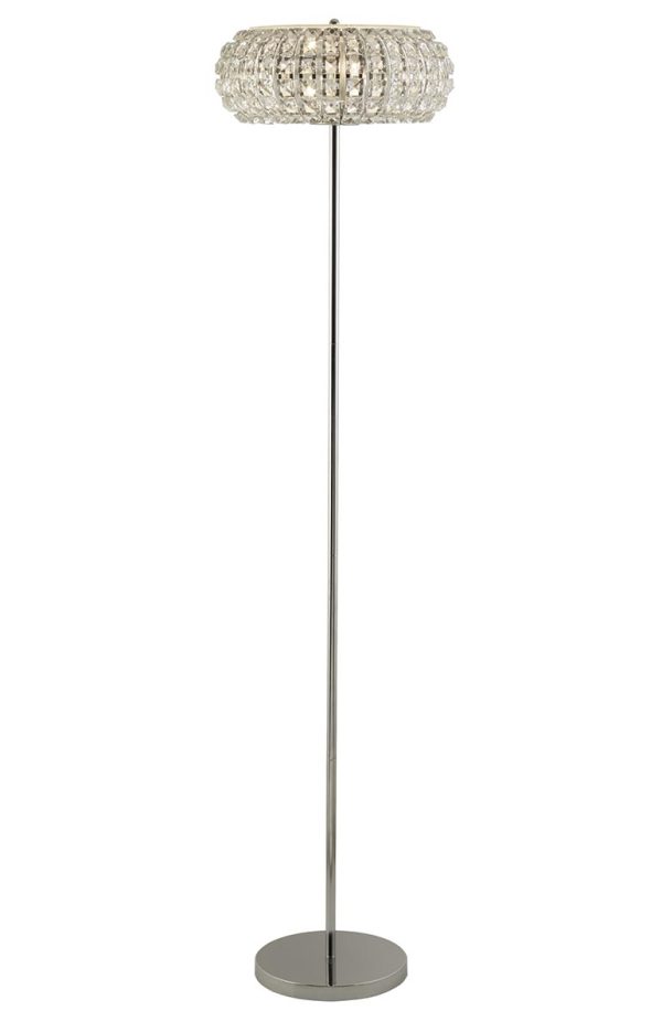 Marilyn 3 light crystal floor lamp in polished chrome full height