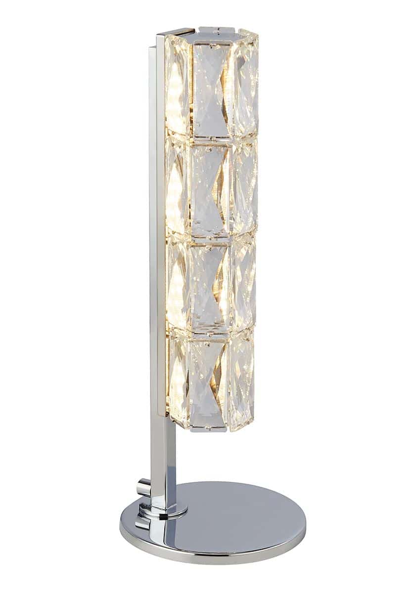 Remy 1 Light Led Crystal Modern, Chrome Contemporary Table Lamp