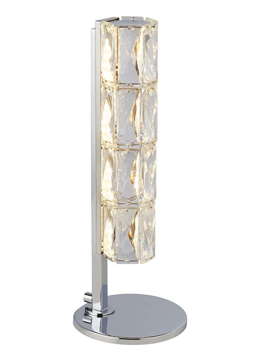 Remy 1 Light LED Crystal Tube Modern Table Lamp Polished Chrome