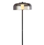 Modern 1 Light Dimming LED Floor Lamp Matt Black Smoked Glass