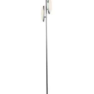 Lori 3 light dimming LED floor lamp in polished chrome full height