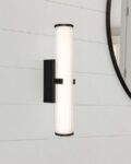 Clamp 1 Lamp 18w LED Bathroom Wall Tube Light Matt Black IP44