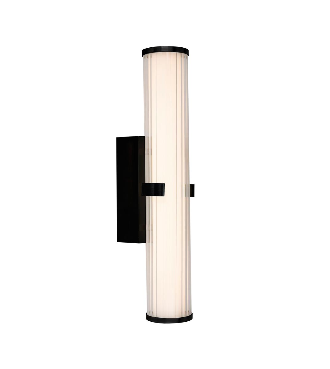 Clamp 1 Lamp 18w LED Bathroom Wall Tube Light Matt Black IP44