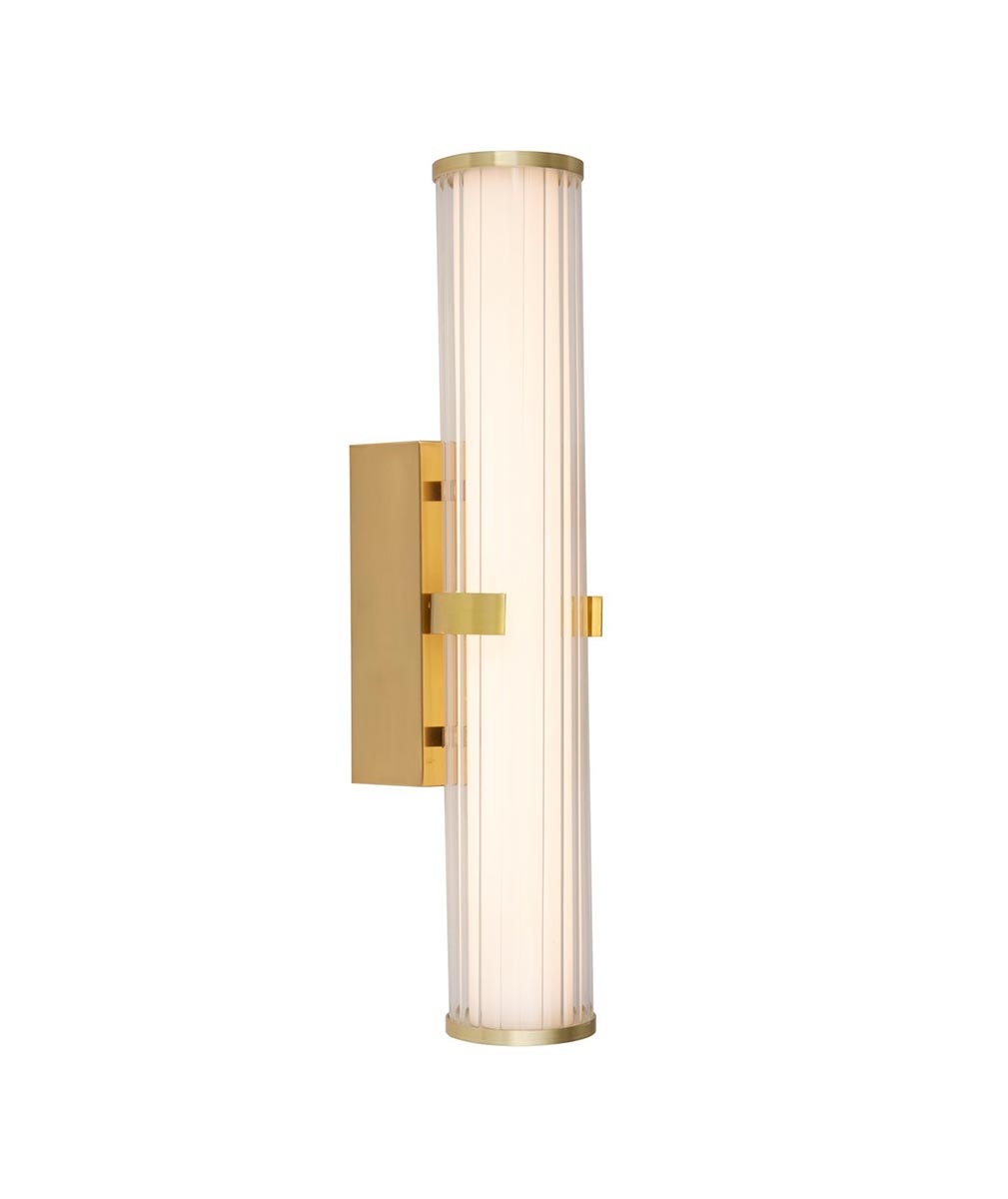 Clamp 1 Lamp 18w LED Bathroom Wall Tube Light Satin Gold IP44