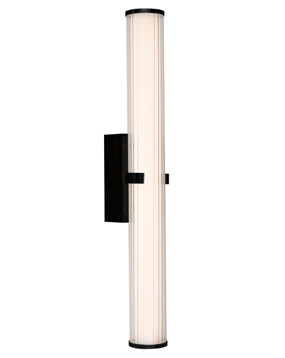 Clamp large 23w LED bathroom wall tube light matt black