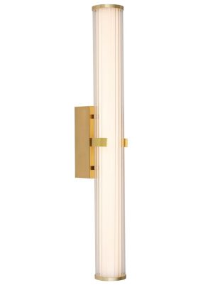 Clamp large 23w LED bathroom wall tube light satin gold