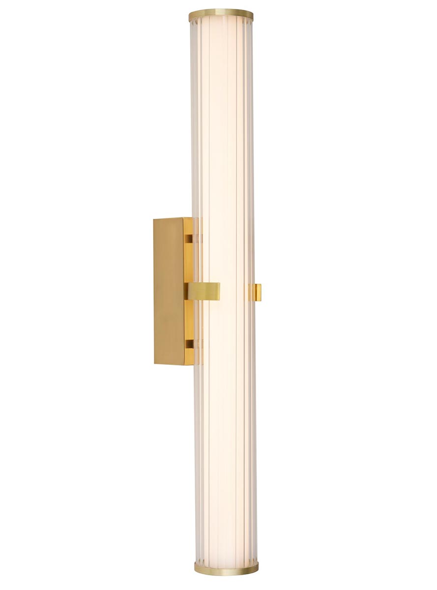 Clamp Large 1 Lamp 23w LED Bathroom Wall Tube Light Satin Gold IP44