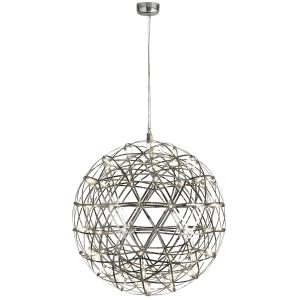 Galaxy dimmable LED 60cm modern sphere ceiling pendant in chrome full height