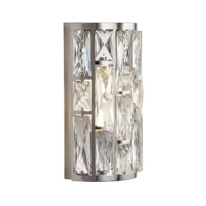 Bijou 2 lamp sparkling crystal wall light in chrome