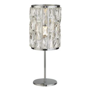 Bijou 1 light sparkling crystal table lamp in chrome