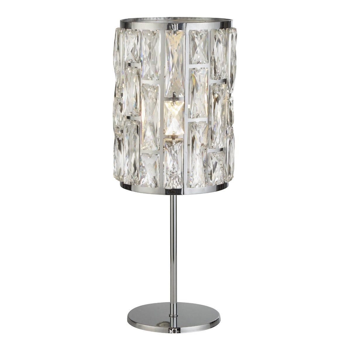 Bijou Classic 1 Light Sparkling Crystal Table Lamp Polished Chrome