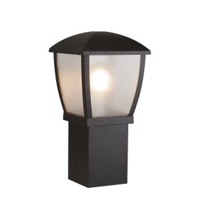 Seattle traditional 1 light 45cm post top lantern in black