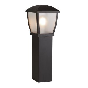 Seattle traditional 1 light 73cm bollard lantern in black