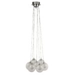 Modern 7 Light Dimmable LED Cluster Ceiling Pendant Polished Chrome
