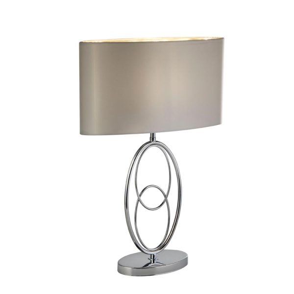 Loopy 1 light polished chrome table lamp with silver shade main image