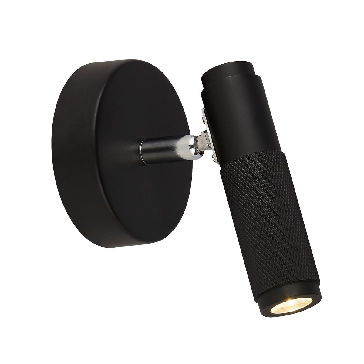 Contemporary Slimline Single LED Adjustable Wall Spot Light Matt Black