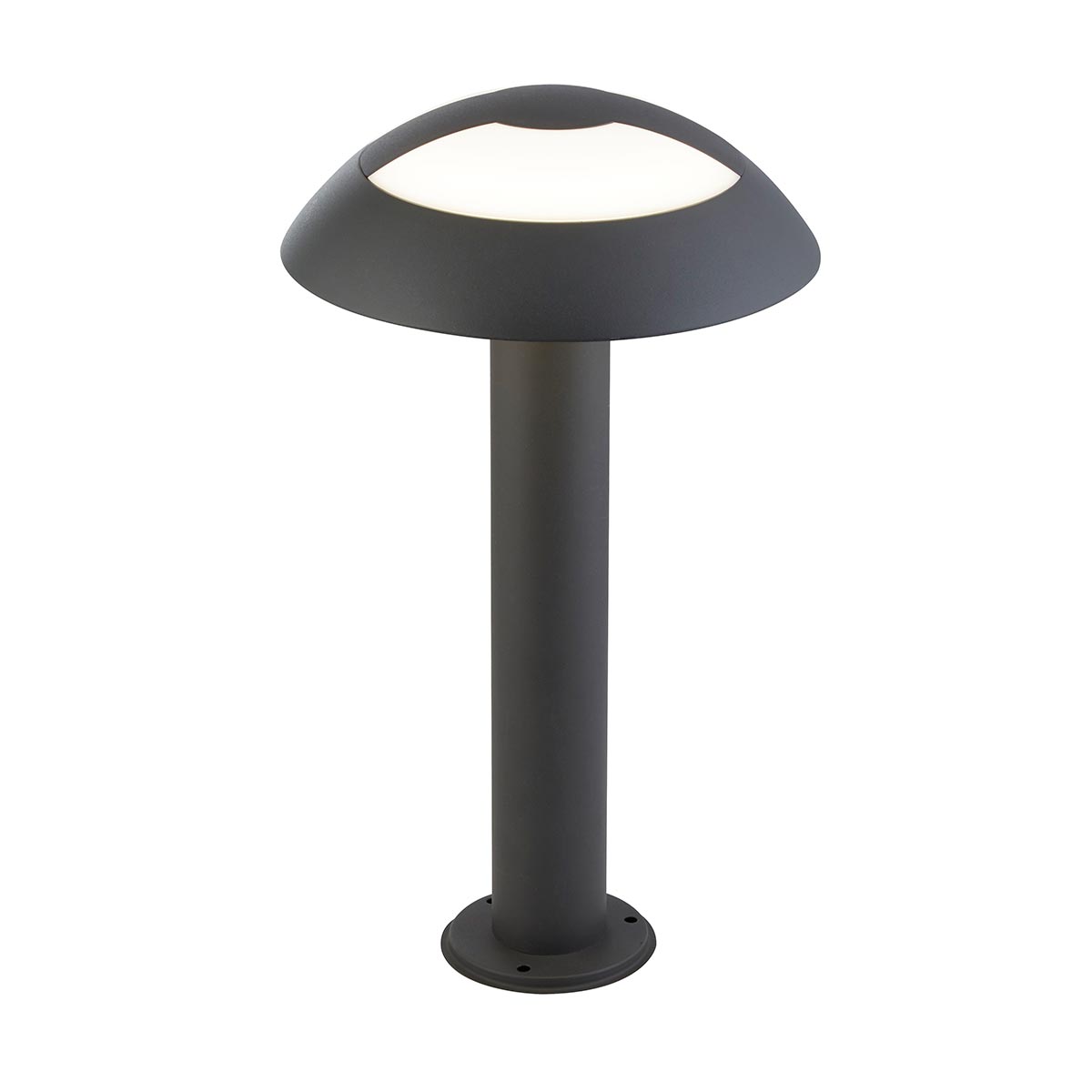 Modern Dark Grey 1 Light LED Outdoor Post Lantern Opal White IP44
