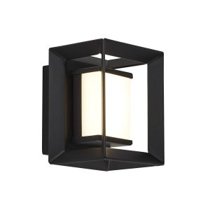 Chaplin Art Deco cube LED bathroom wall night light in black