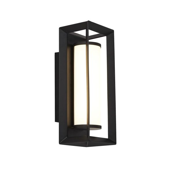 Chaplin Art Deco style 20cm LED bathroom wall light black