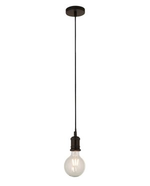 Searchlight E27 ceiling pendant cable set in matt black