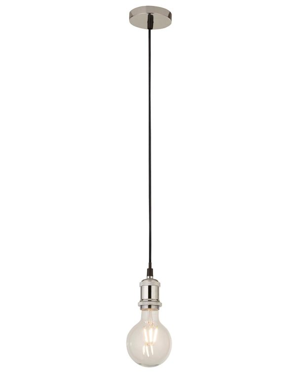 Searchlight E27 ceiling pendant cable set polished chrome