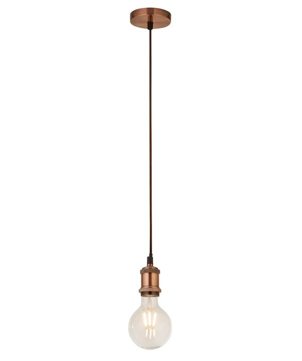 Searchlight E27 ceiling pendant cable set antique copper