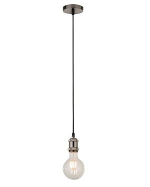 Searchlight E27 ceiling pendant cable set in satin silver